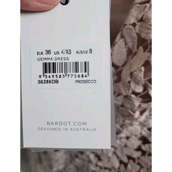 NWT Bardot Gemma Halter Lace Sheath Dress, Size 4/XS - Prosecco Dainty Spring - Picture 8 of 13